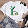 (Asian Size) Short Sleeve Print Cactus Trend Lovely Style Female T Clothing Summer Top Casual Ladies Graphic Tee Women's Fashion T-shirt