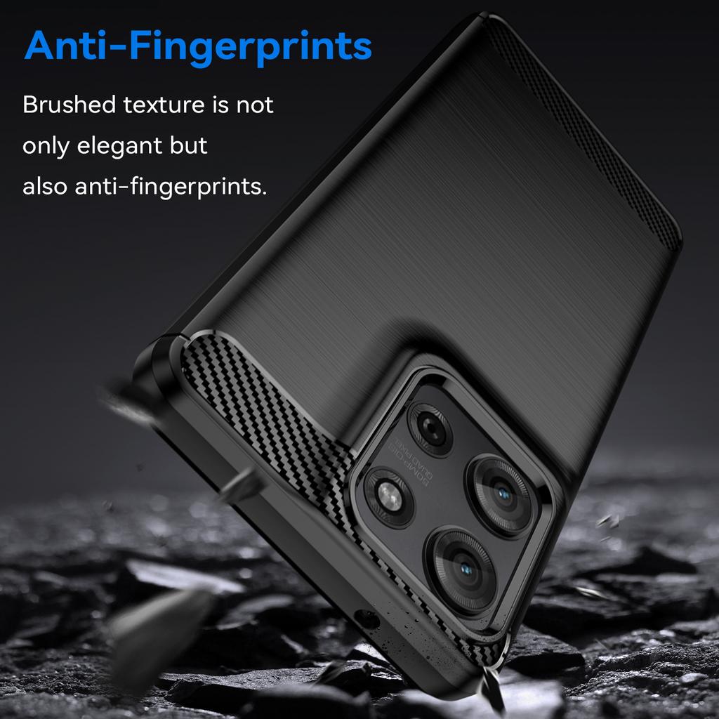 For Motorola Moto G75 5G Case Carbon Fiber Texture TPU Brushed Phone Cover