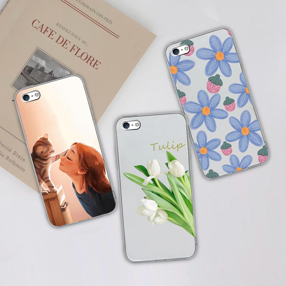 Для iPhone 4 5 5S 6 Plus Чехол для телефона Чернильная живопись Мягкая прозрачная силиконовая задняя крышка Для Apple iphone4 iphone5 5 S iphone6 6+ Funda
