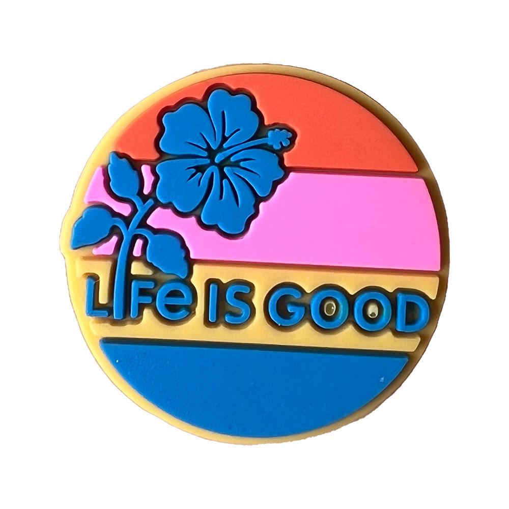 Серия фраз с буквами Мультяшные украшения для обуви-сабо: Милые ПВХ цветы и пряжки