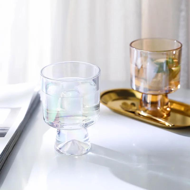 Креативные стеклянные стаканчики с высокими ножками, изысканные стеклянные стаканчики для мороженого, йогурта, домашнего завтрака, овсянки, молока