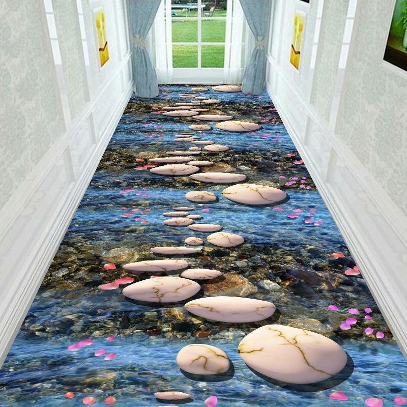 3D Corridor Carpet Minimalist Home Living Room Hallway Carpet Spliced Long Corridor Floor Mats
