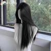 Черный парик для женщин с длинными прямыми волосами, парик с челкой на сетке, парик для косплея, парик с характером для повседневного использования, Лолита, черные синтетические парики