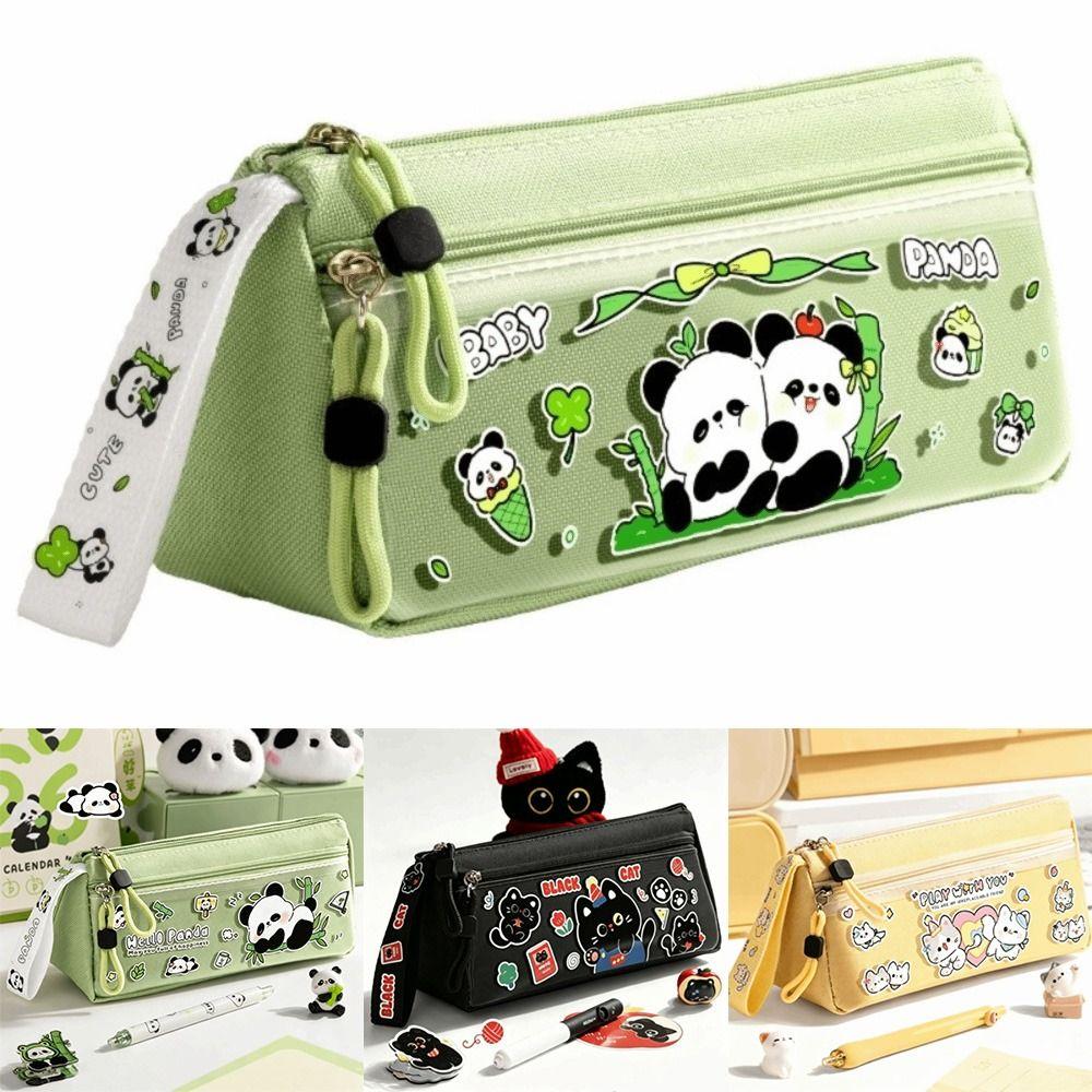 Large Capacity Pen Bag Portable Pencil Pouch New Panda Pencil Case School Supplies