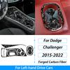 For Dodge Challenger 2015-2022 Forged Carbon Fiber Center Armrest Box Switch Panel Trim Cover Car Interior Accessories Sticker