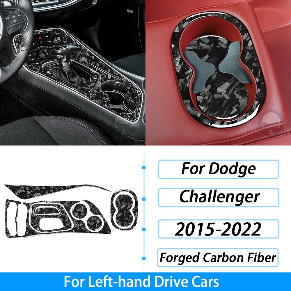 For Dodge Challenger 2015-2022 Forged Carbon Fiber Dashboard Speedometer Panel Decorative Cover Car Interior Accessories Sticker
