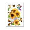 Sunflower Butterfly Toilet Sticker Removable Self-adhesive Waterproof PVC Living Room Bathroom Wall Art Floral