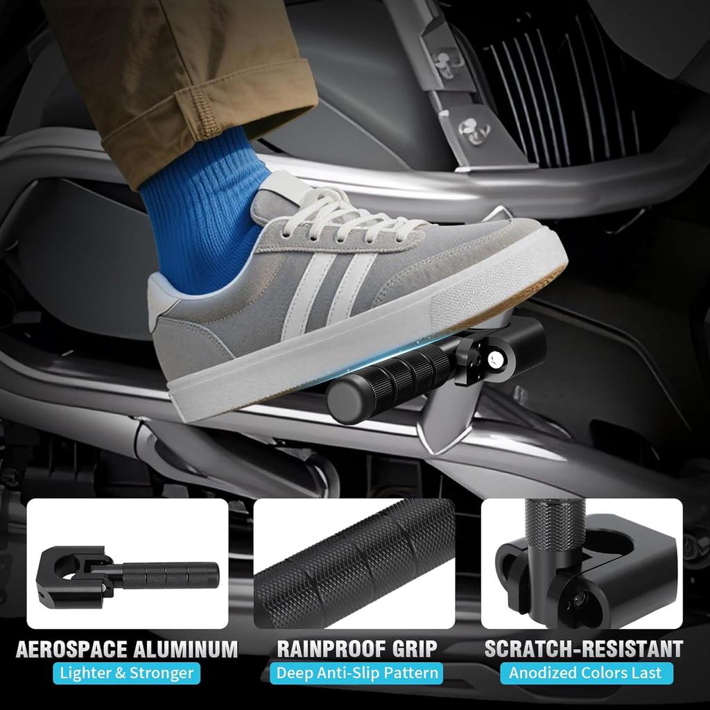 Motorcycle Highway Foot Pegs Adventure Footpegs 7/8"-1.25" Crash Bar Rest Pedal CNC Universal For KLR 650 DR650 XR650L TW200 CRF300L 390/790/890/1290