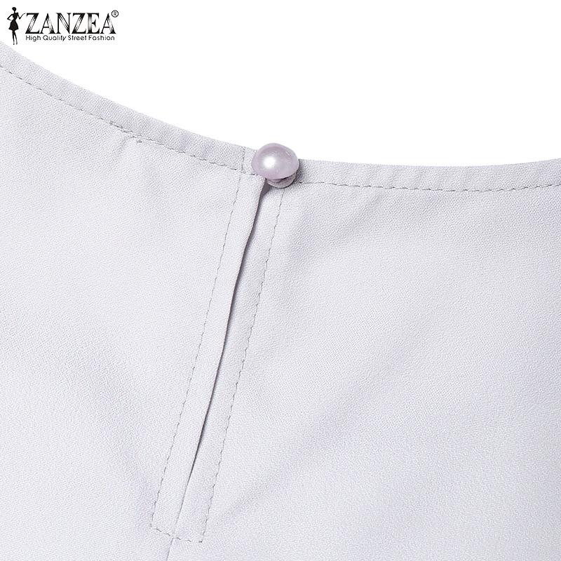 ZANZEA Женское повседневное платье с круглым вырезом и рукавом 3/4 с принтом