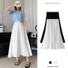 White Summer Midi Skirt Women's Thin High Waist Pleated A-line Long Skirt Casual Drape Soft Wide-leg Pants Loose Korean Version
