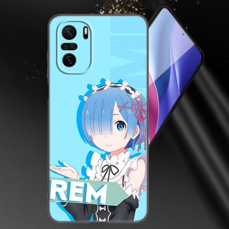 Чехол для телефона Anime Cute REM для Xiaomi Mi POCO X3 NFC GT M4 M3 12 11T 10T Pro A3 11 Lite NE 5G 12X 11i F3, мягкий черный чехол из ТПУ