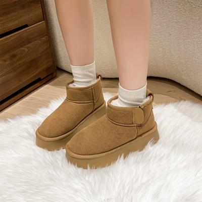 Мода 2024 года, горячая распродажа, новые женские туфли, модные короткие плюшевые туфли с круглым носком, износостойкие туфли на плоской подошве для женщин, Zapatos Para Mujeres