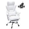 Reclining Office Chair with Footrest, Heavy Duty PU Leather Wide Office Chair, Big and Tall Executive Office Chairs with Lumbar Support, Strong Metal
