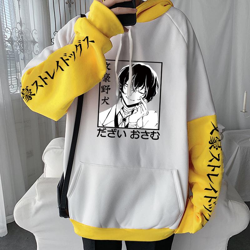 Модная аниме Bungo Stray Dogs Kawaii одежда Dazai Osamu толстовки для косплея Harajuku мультфильм зимняя модная повседневная толстовка