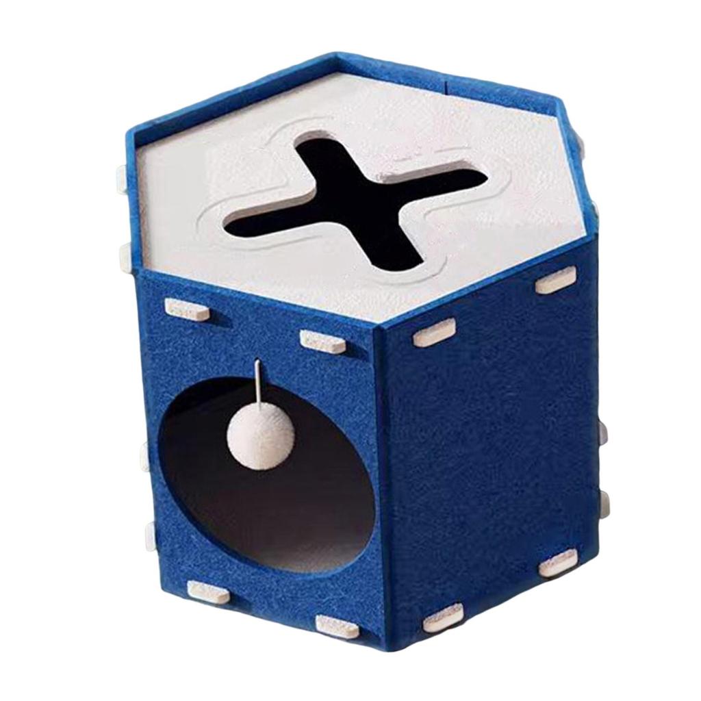 Войлочный домик-когтеточка для маленьких, средних и больших кошек, глазок с шариком, подвесная мебель, пещера для котят, туннель, очень большой, устойчивый к царапинам