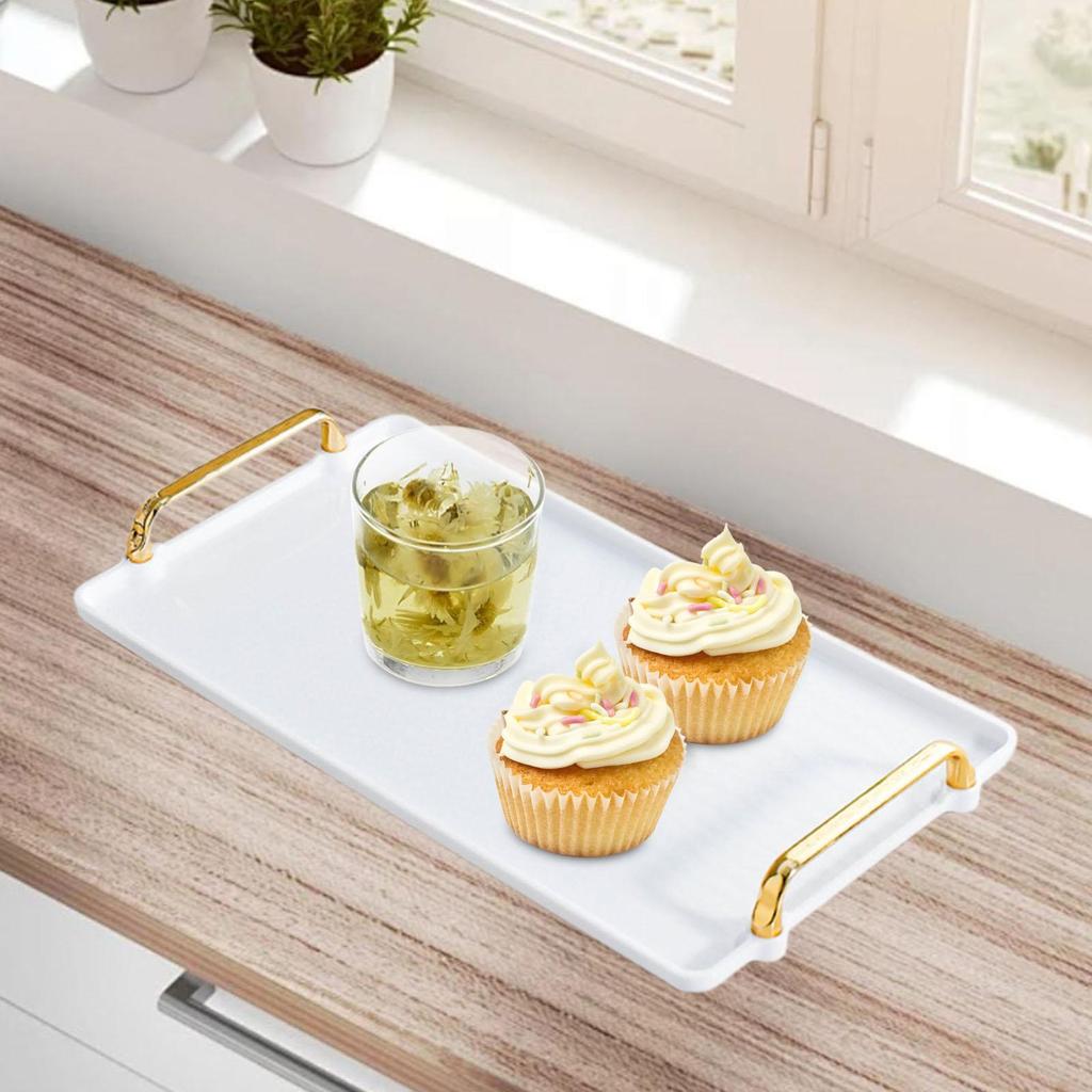 Поднос для сервировки с ручкой, поднос для туалетного столика, обеденная тарелка, органайзер для туалетного столика в ванной, поднос для праздничного стола, центральный элемент для гостиной