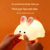 Big Face Rabbit Silicone LED Night Light - USB Rechargeable Table Lamp with Timer
