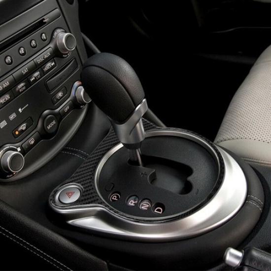 Black Carbon Fiber Interior Automatic Gear Shift Frame Cover For 370Z 2009-20