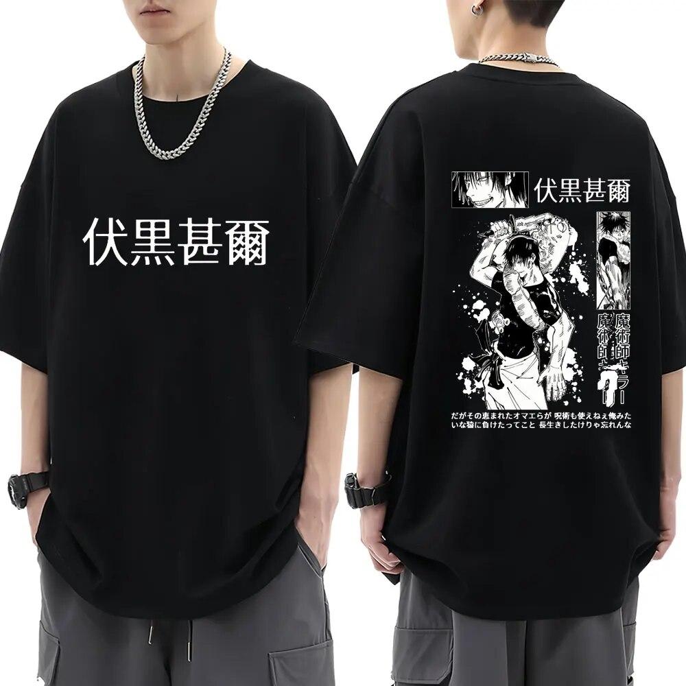 Japan Anime Jujutsu Kaisen Fushiguro Toji Print T-shirt Unisex Women Fashion Oversized Cotton T Shirts Harajuku Manga T Shirt Unisex