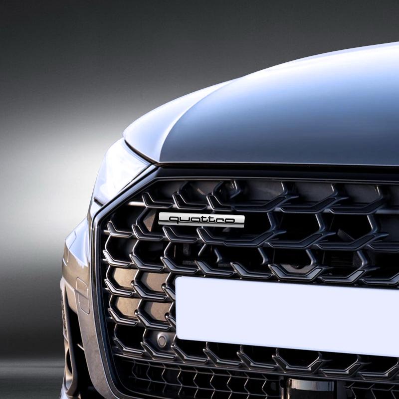 Значок на решетку радиатора автомобиля, наклейка для украшения кузова и багажника, эмблема QUATTRO для Audi Q2 3 Q5 Q7 Q8 A3 A4 A5 A6 A7 R8 B5 B6 TT
