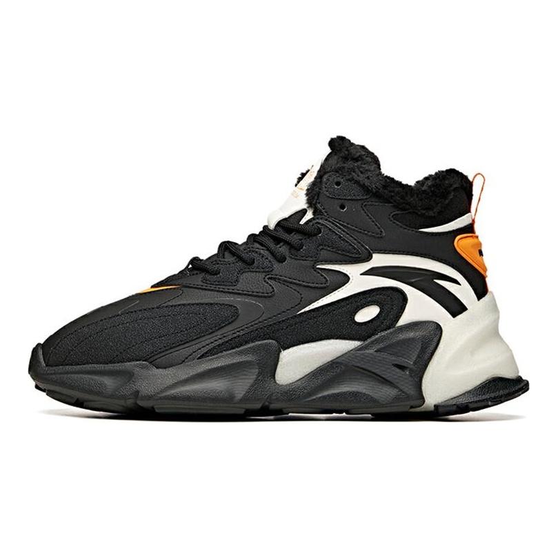 Anta Pulse Cushioned Anti-Slip And Wear-Resistant Warm High-Top Casual Shoes Men's Black White 912048910-3
