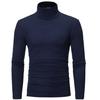 Men Autumn Winter Slim Fit Bottoming T-shirt Turtleneck Long Sleeve Solid Color Elastic Thin Pullover Tops Streetwear