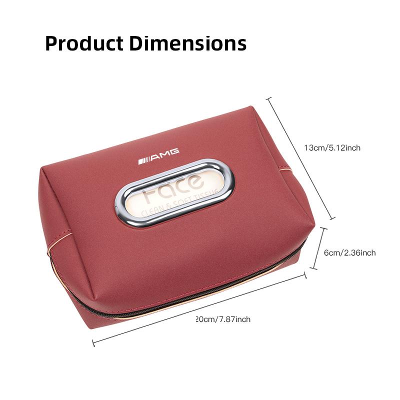 NRZV5 For Mercedes Benz AMG Car Interior Tissue Box Suede Fabric Rear Seat Back Tissue Bag  Accessories Car Decal W214 W205 W204 W206