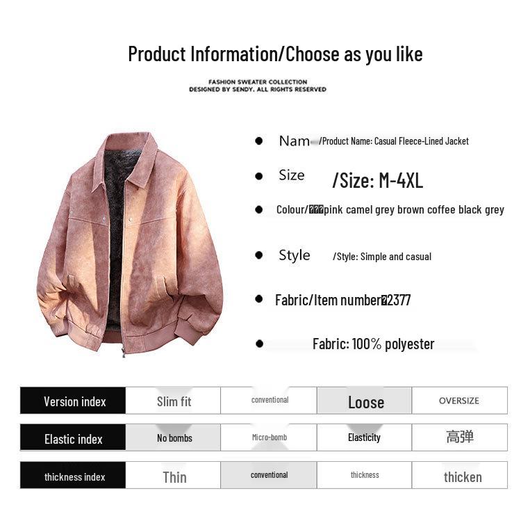 Мужская ретро куртка из ПУ кожи с флисовой подкладкой - Теплая, Модная, Утепленная, Стильная, Универсальная, Большого размера