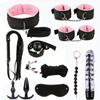 12pcs Sex Bondage BDSM Restraints Set, SM Adult Games Cuffs Gag Blindfold Spanking Paddle Handcuffs Black Sex Accessories For Pleasure