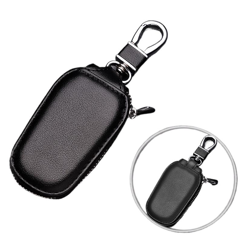 Unisex Women Men Keychain Keyrings Waist Hanging Car Key Bag Case Zip-up Hanging Keyrings Leather Accessories