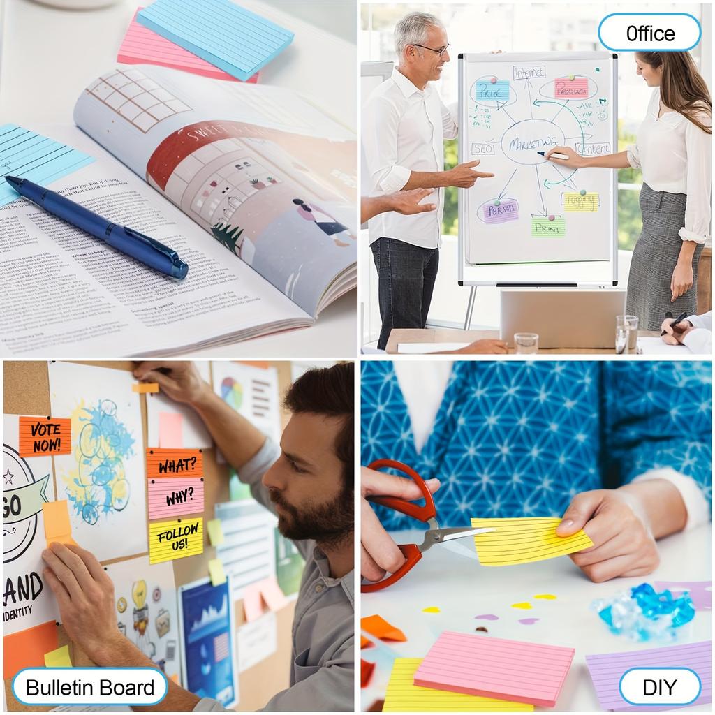 200 Sheets Colored Index Cards 3x5, Double-Sided Blank Notes Flash Cards for Studying 3x5 Lined, Flashcards (8 Colors)