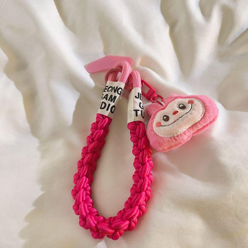 Розовый Тканевый Брелок для Мобильного Телефона Мужской и Женский Мультяшный DIY Подвеска для Ключей Рюкзак Защита от Падения