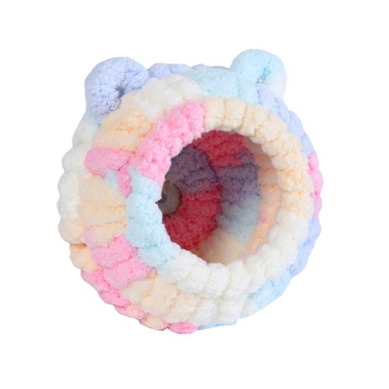 Плюшевое гнездо для птиц Мягкий круглый домик для птиц с ушками Уютное теплое гнездо-укрытие для попугая Пушистая пещера-гнездо для неразлучника конура волнистого попугайчика кореллы