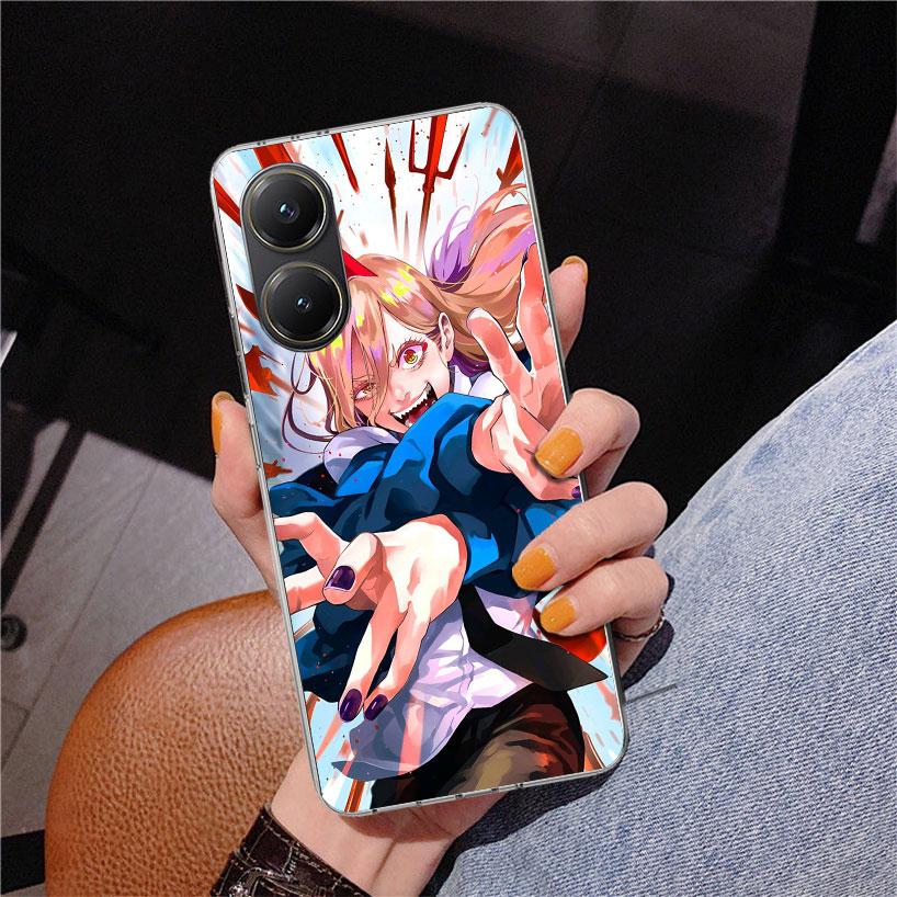C-Chainsaw Mans Power Phone Case For Xiaomi Poco X7 X6 X5 Pro F7 Ultra Redmi 15C 15 13C 13 12C 12 10 10A 10C 9 9A 9C 9T Cover Po