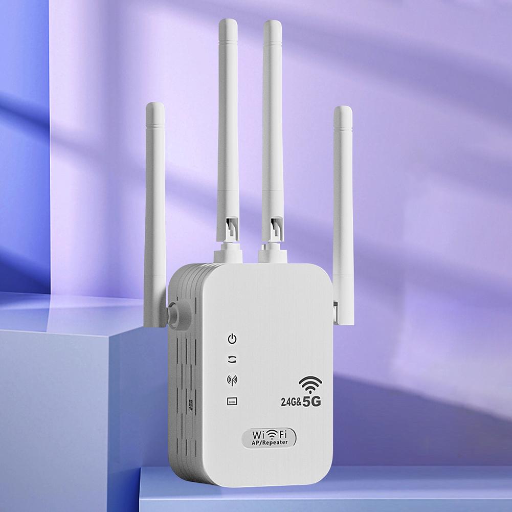 1200Mbps Wi-Fi Signal Booster with WAN/LAN Port Dual-Band 2.4GHz/5GHz for Home