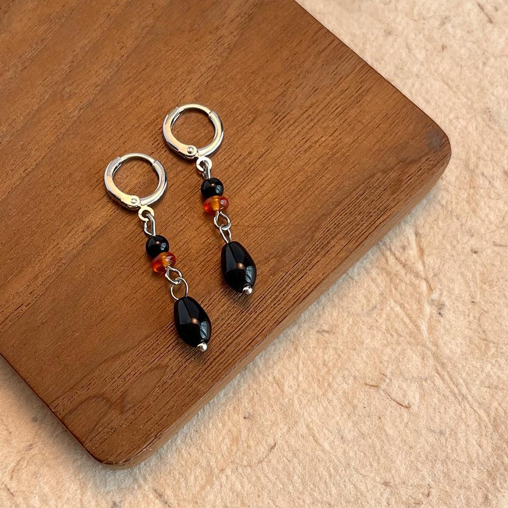 Серьги-подвески оригинального дизайна, этнический стиль, серьги из бисера из натурального камня, серьги в стиле ретро и персонализированные новые серьги в китайском стиле