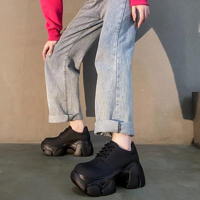 Мода Новые осенние женские туфли Elevated Pine Толстая подошва Однотонные универсальные спортивные повседневные туфли Кроссовки на платформе Дизайнерская обувь