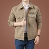 Весенне-осенняя мужская повседневная куртка с длинным рукавом, вельветовая куртка с карманами и лацканами в стиле ретро