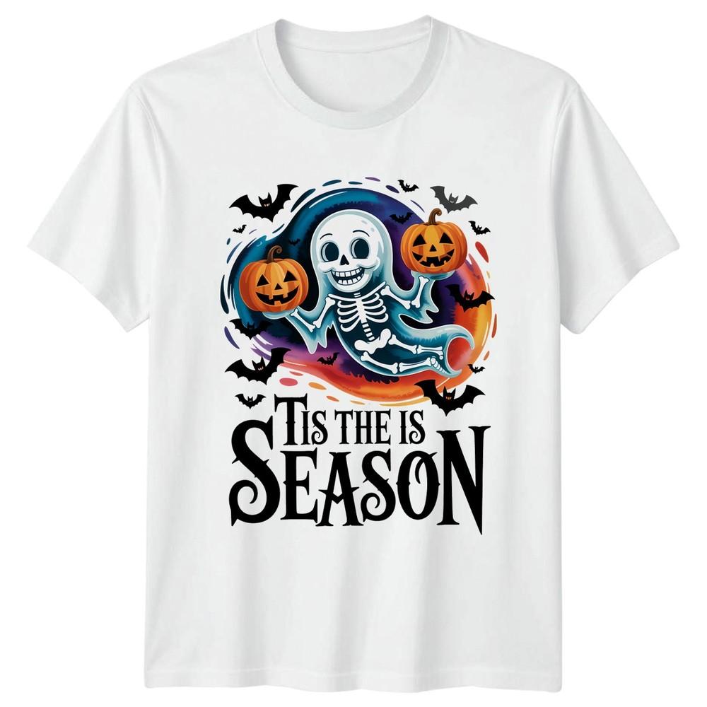Tis The Is Season TShirt Ghost Skeleton Halloween Gift For Him And Her