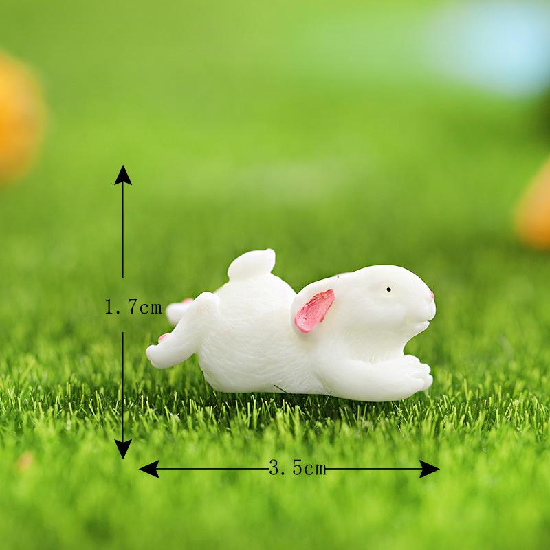 Пасхальный Милый Кролик Зайчик Украшение Миниатюрные Фигурки Морковь Смола Мини Зайчик Ландшафтное Украшение для Пасхальной Вечеринки