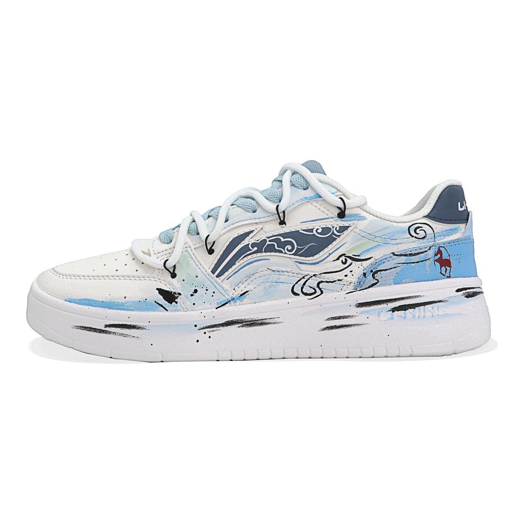 Li Ning Sycee V3 Износостойкие Легкие Низкие Кеды для Скейтборда Мужские Сине-Белые AGCT339-4(коробка)