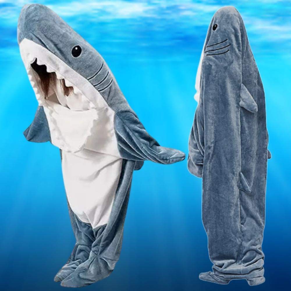 Shark Costume, Shark Pajamas, Shark Sizes, Blue Blanket, White Sleeping Bag