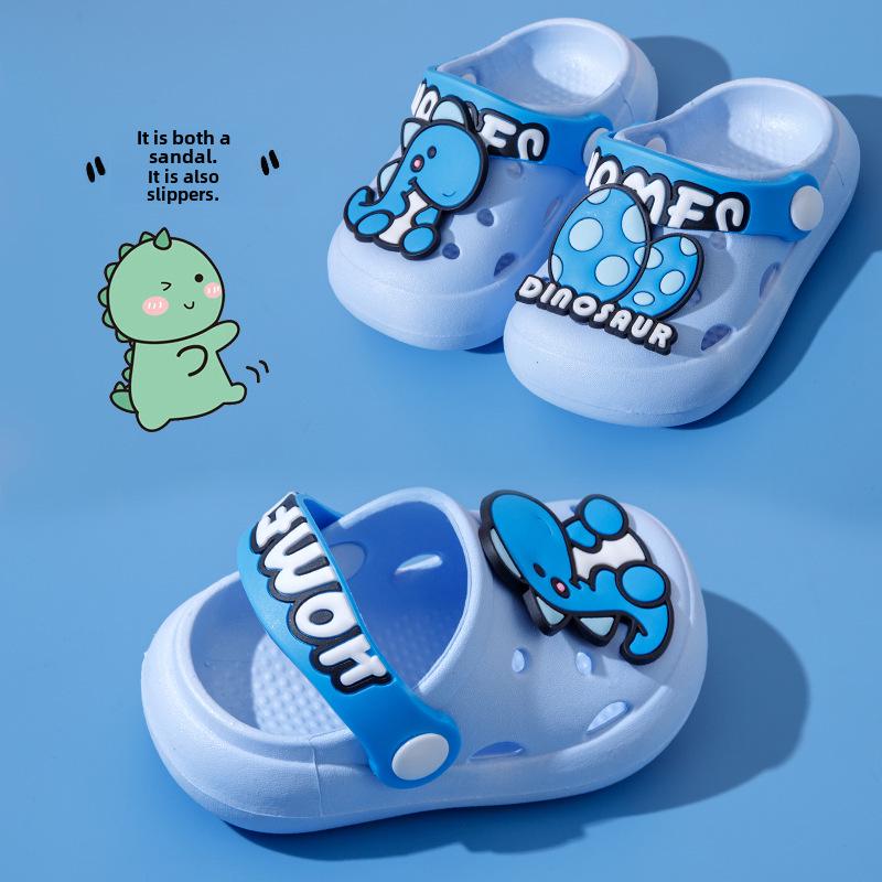 Детские милые летние шлепанцы с медведем, нескользящие: Мягкая подошва, крутые клоги для мальчиков и девочек