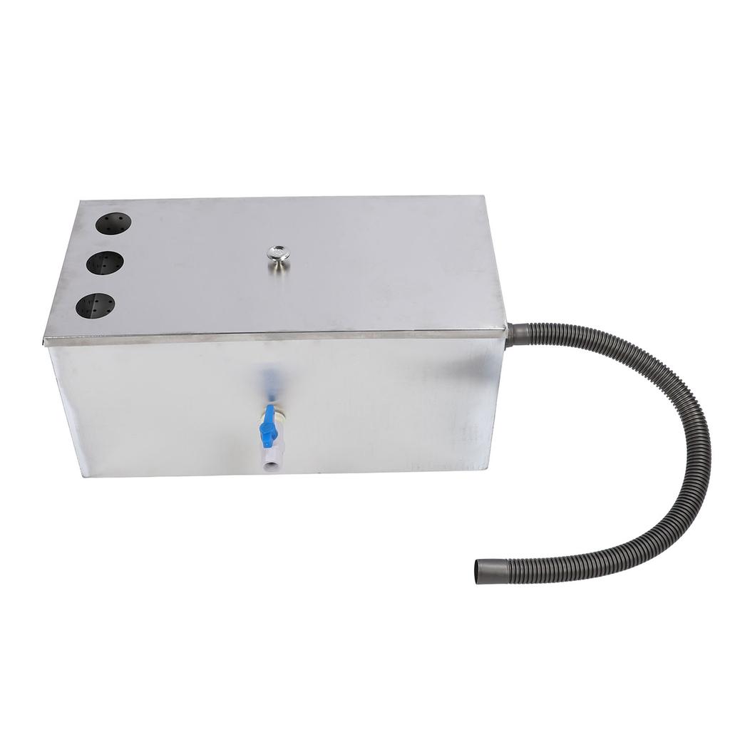 Коммерческий жироуловитель, верхний входной отсекатель, 23,62x11,81x11,61 дюйма, нержавеющая сталь, отработанное масло, вода