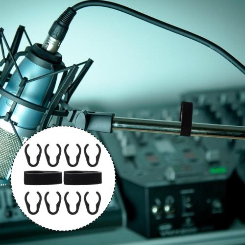 Set of 10 Microphone Cable Clips for Mic Pole Mounting, Smart Cable Management, Made of Durable Plastic, Simple Installation