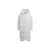 W Big Baffle C Solid Logo Hooded Loose Long Bread Down Jacket Women Outerwear White HN9939