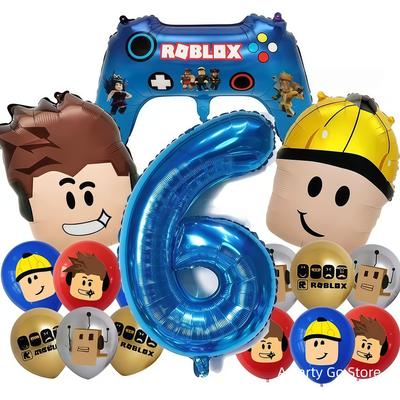 Шарики Roblox Шарики в стиле Roblox для мальчика Мультяшные Двусторонние Фигурные Украшения для Дня Рождения украшение с днем рождения