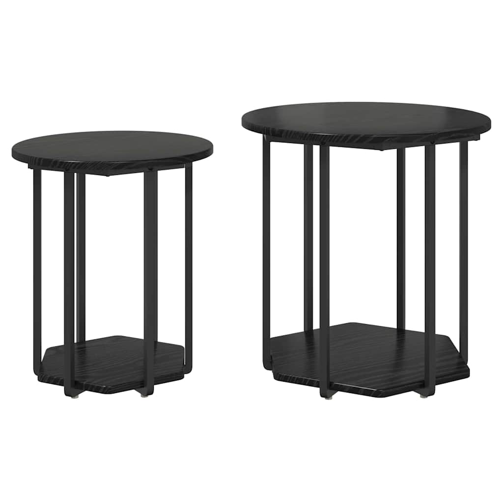 2-Piece Modern Round Living Room Nesting Coffee Tables, Sofa Side Table, Living Room Decor Table
