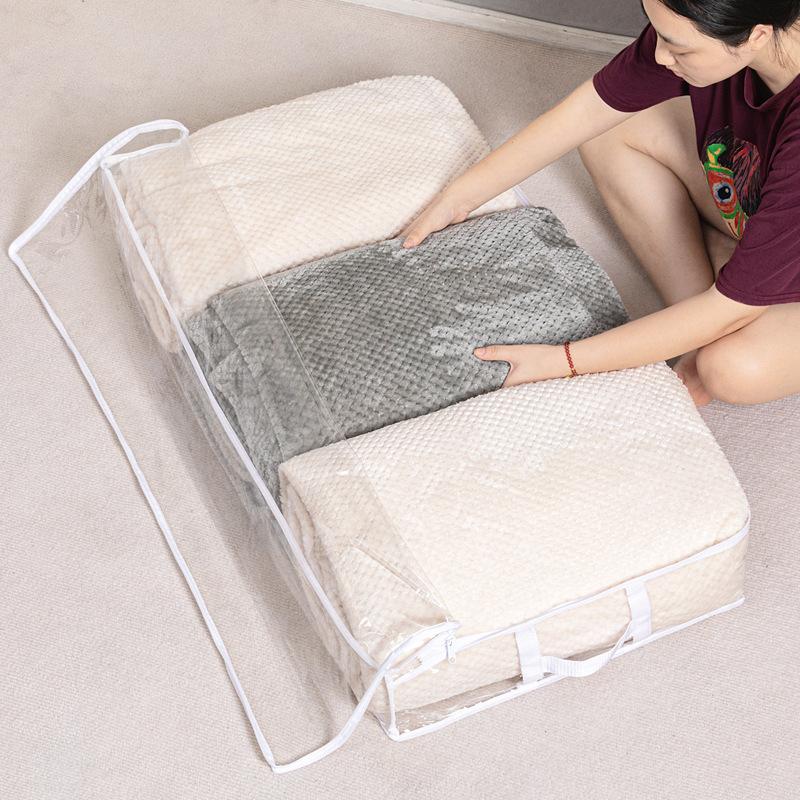 Ящик для хранения на кровати, прозрачный плоский ящик для одежды, отделка одеяла, складной ящик для хранения, ящик для хранения под кроватью