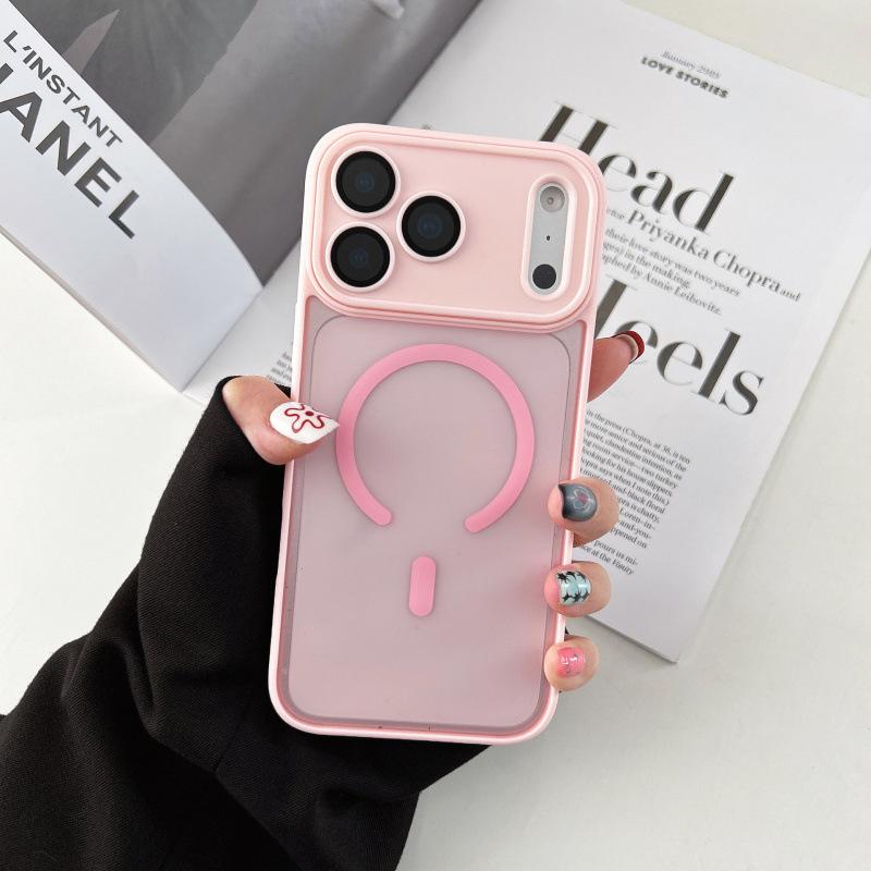 Чехол-фоторамка однотонный матовый для iPhone 17 Pro Max - Защитный чехол с ощущением кожи для Apple 14PM, 15PM, 16PM.